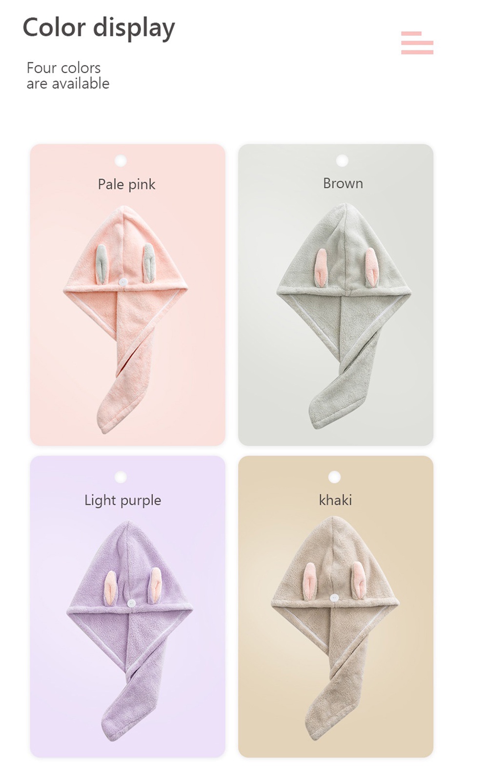 Rabbit Ears Quick Drying Hair Cap-4